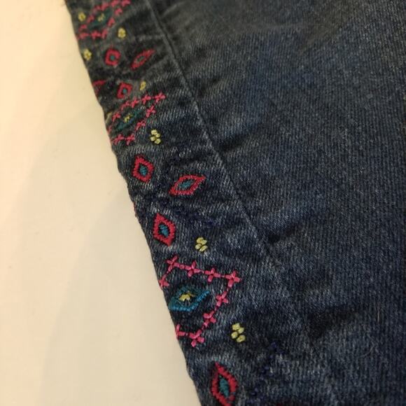 Lucky Brand Zoe Skinny Stretch Jeans Boho Embroidered Mid Rise Girl's Size 14 - Picture 6 of 11